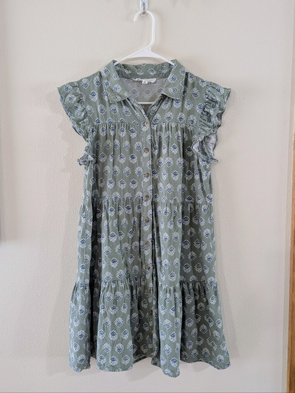 Sage Green Boho Tunic Or Mini Dress